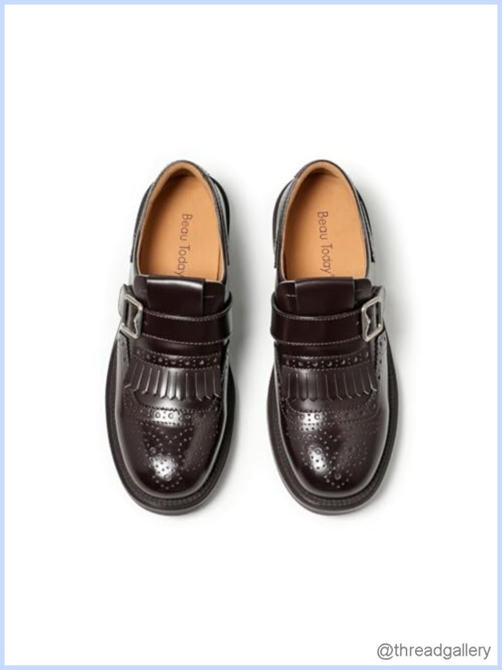 Wingtip Brogue Tassel Loafers Full Grain Leather Dress Shoes Hook & Loop